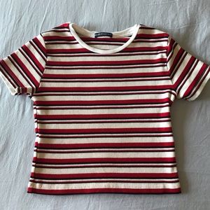 Brandy Melville Red & White Striped Crop Top
